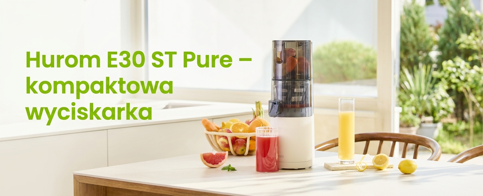 Hurom E30 ST Pure – kompaktowa wyciskarka wolnoobrotowa z serii Pure