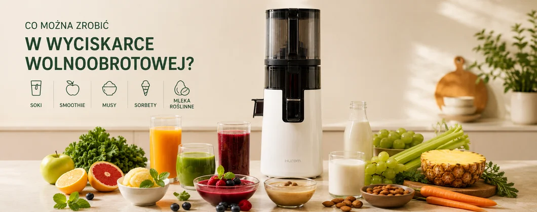 Co można zrobić w wyciskarce wolnoobrotowej Hurom, soki, smoothie i mleka roślinne
