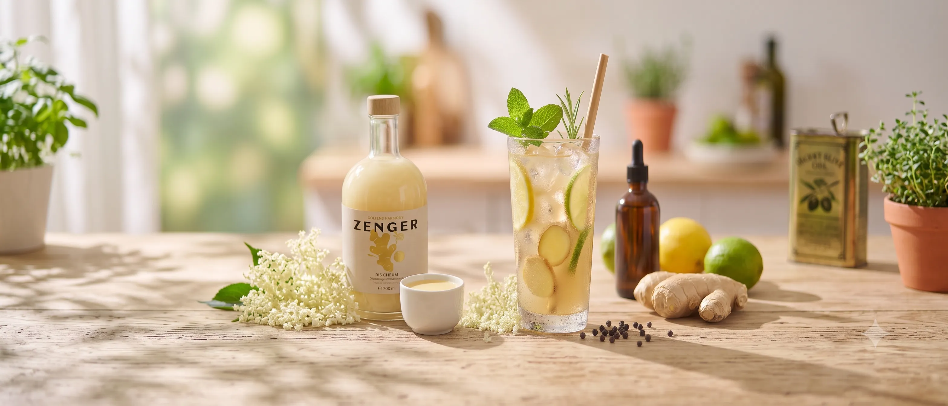 Orzeźwiający imbirowy drink z lodem na upały z shotem Zenger