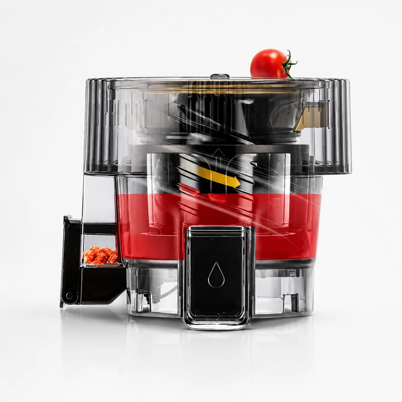 Hurom H70 ST Pure — technologia Slow Squeeze: sito, wałek ślimakowy i komora wyciskająca