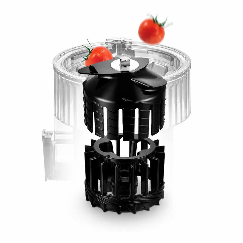 Hurom H70 FT Easy — komora pełna całych owoców i warzyw, system Multi Screw SST