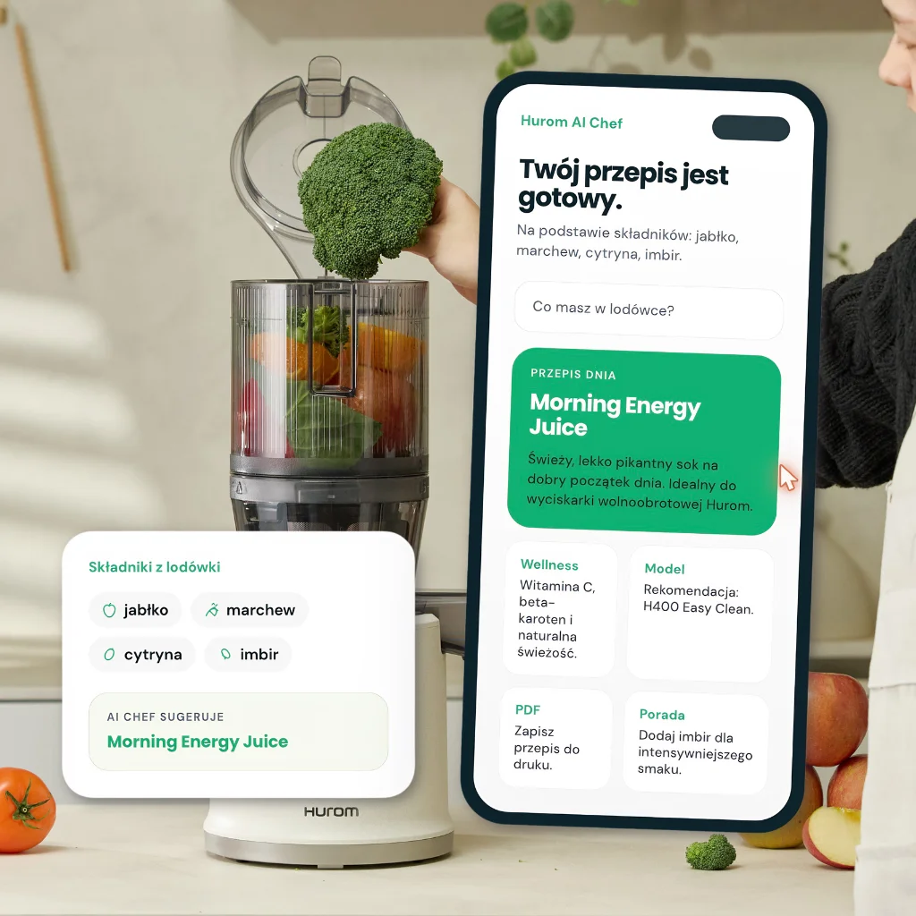 Hurom AI Chef — generator przepisów na soki i koktajle
