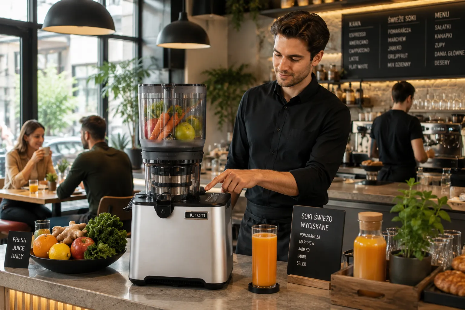 Hurom CP50 - wyciskarka wolnoobrotowa do kawiarni i restauracji premium