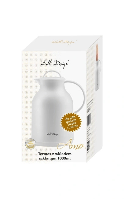 Termos z wkładem szklanym 1l Amo biały 27763 - Vialli Design