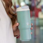 Monbento Travel Mug kubek termiczny 0,6 l ze słomką, Green Natural