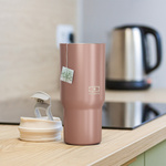 Monbento Travel Mug kubek termiczny 0,6 l ze słomką, Pink Moka