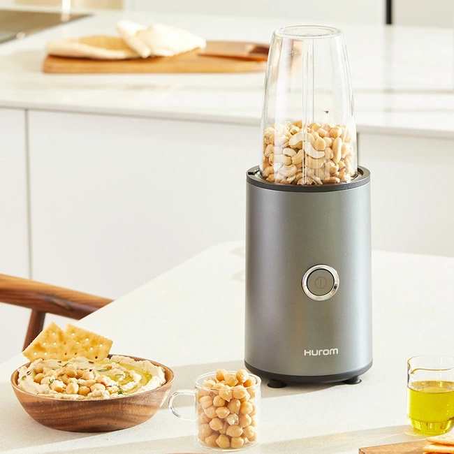 Hurom Personal Power Blender – osobisty blender kubkowy | 900 W, 20 000 obr./min, 3 butelki BPA-free, Tytanowy Szary