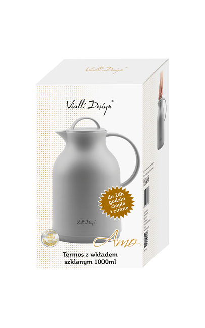 Termos z wkładem szklanym 1 l Amo szary, Vialli Design