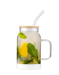 Słoik ze słomką Fuori 600 ml biały - Vialli Design