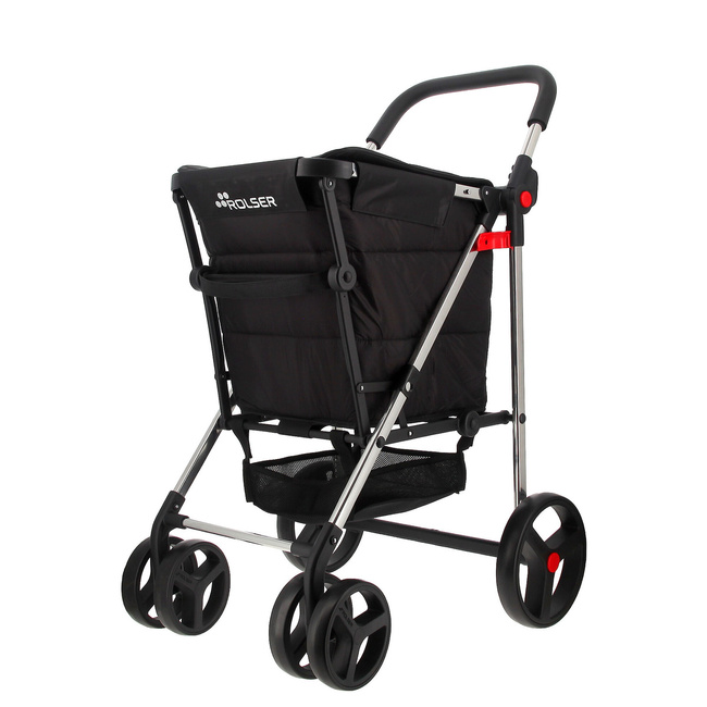 Rolser Basket Freno Polar 4B2 wózek na zakupy z hamulcem, torba 58 l, czarny