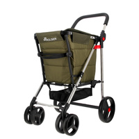Rolser Basket Freno Polar 4B2 wózek na zakupy z hamulcem, torba 58 l, khaki