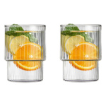 Vialli Design szklanki ryflowane Livio 350 ml, 2 szt., przezroczyste