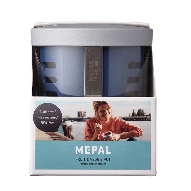 Mepal Ellipse pojemnik na owoce i warzywa z sitkiem, Nordic Denim