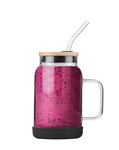 Słoik ze słomką Fuori 600 ml czarny - Vialli Design