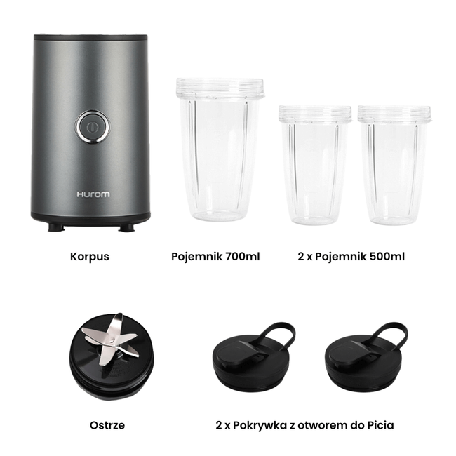 Hurom Power Blender Personalny - Tytanowy Szary