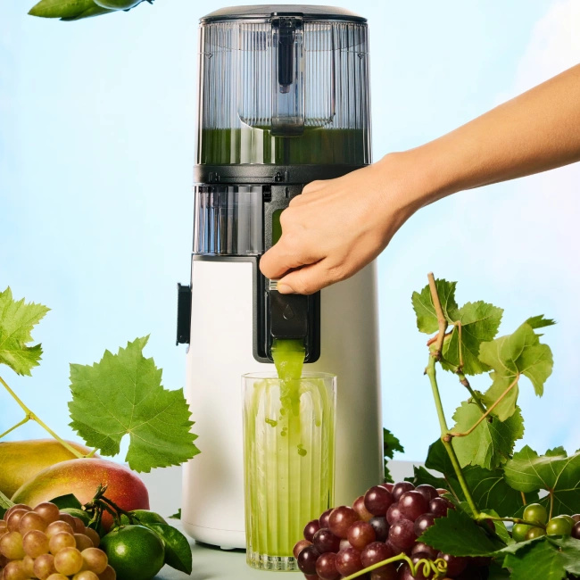 Wyciskarka Hurom H70 FT Tytanowa i Butelka na sok Smeg 500 ml