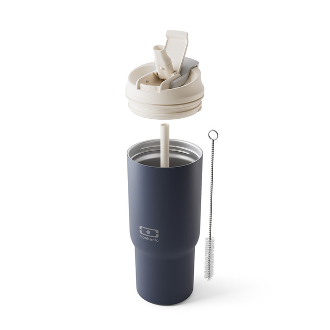 Monbento Travel Mug kubek termiczny 0,6 l ze słomką, Blue Infinity