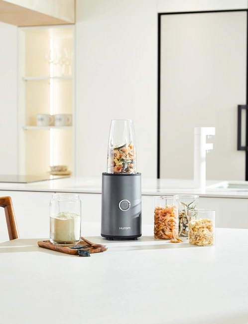 Hurom Personal Power Blender – osobisty blender kubkowy | 900 W, 20 000 obr./min, 3 butelki BPA-free, Tytanowy Szary