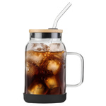 Słoik ze słomką Fuori 600 ml czarny - Vialli Design