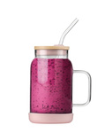 Słoik ze słomką Fuori 600 ml różowy - Vialli Design