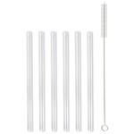 Vialli Design słomki szklane 15 cm, 6 szt. ze szczoteczką, przezroczyste
