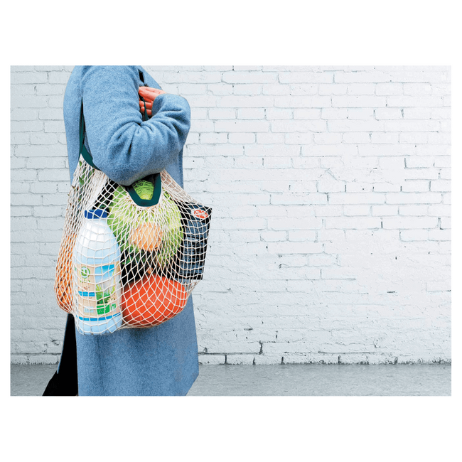 Natural cotton shopping bag blue Cookut