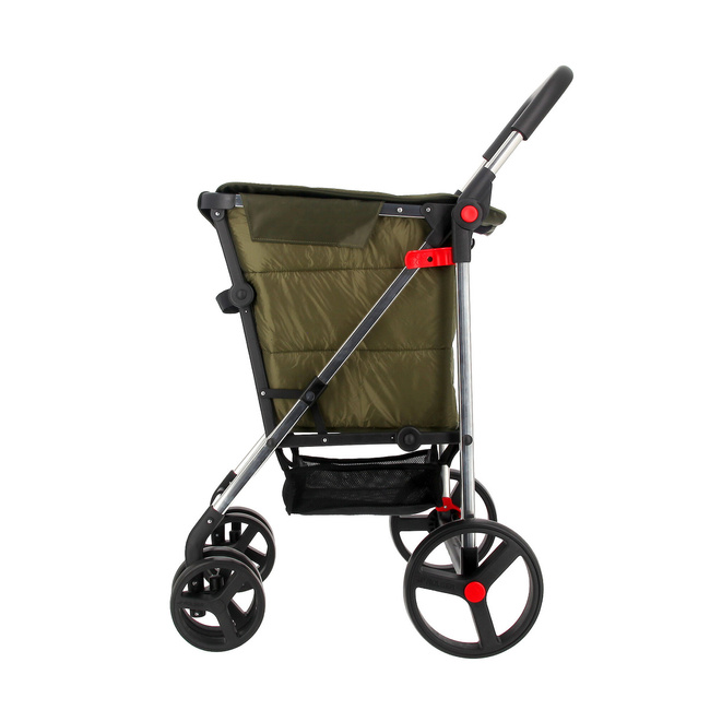 Rolser Basket Freno Polar 4B2 wózek na zakupy z hamulcem, torba 58 l, khaki
