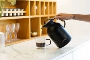 Termos z wkładem szklanym 1L AMO czarny 29248