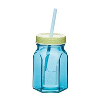 Słoik z nakrętką i słomką Kitchen Craft, niebieski