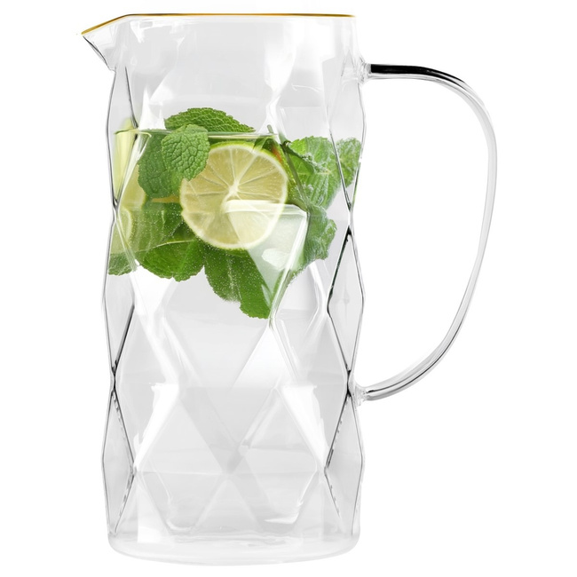 Vialli Design dzbanek Geo Gold 1,5 l ze złotym rantem
