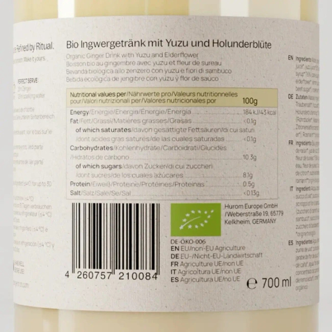 Zenger Cheum Golden Shot Imbirowy BIO – 27,5% imbiru 700 ml