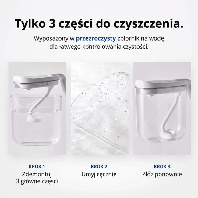Carepod Mini, kompaktowy nawilżacz ultradźwiękowy ze stali nierdzewnej, do 32,5 m²