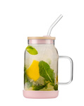Słoik ze słomką Fuori 600 ml różowy - Vialli Design