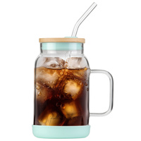 Słoik ze słomką Fuori 600 ml miętowy - Vialli Design