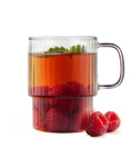 Vialli Design szklanki ryflowane Livio 350 ml, 2 szt., z różowym uchem