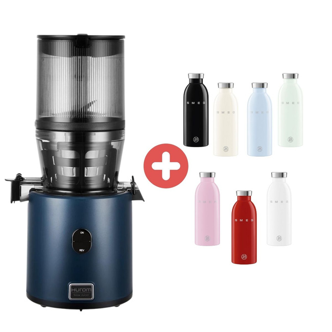 Wyciskarka Hurom H330P Deep Blue i Butelka na sok Smeg 500 ml