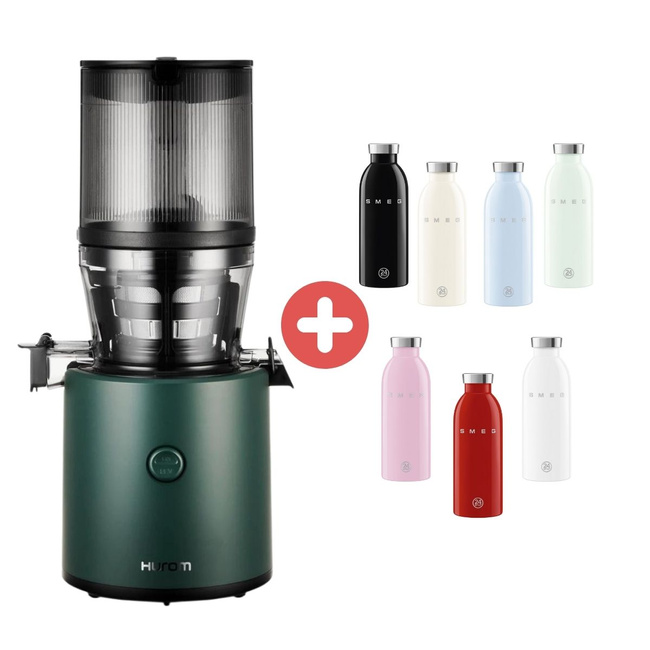 Hurom H320N Deep Green i Butelka na sok Smeg 500 ml