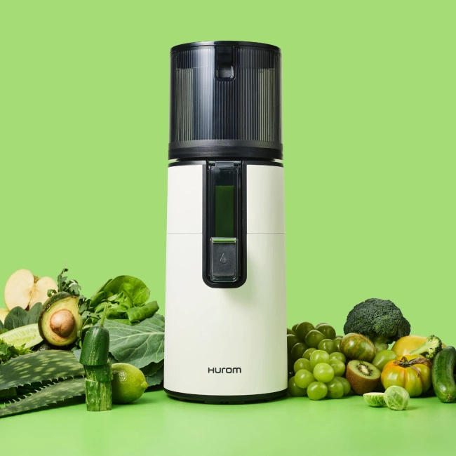 Wyciskarka Hurom H400 Titanium Grey i Butelka na sok Smeg 500 ml