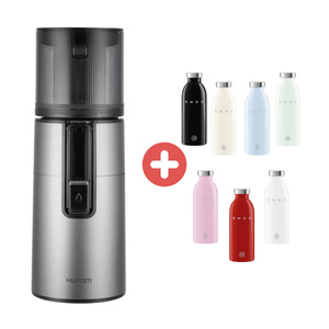 Wyciskarka Hurom H400 Titanium Grey i Butelka na sok Smeg 500 ml