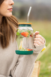Słoik ze słomką Fuori 600 ml zielony - Vialli Design