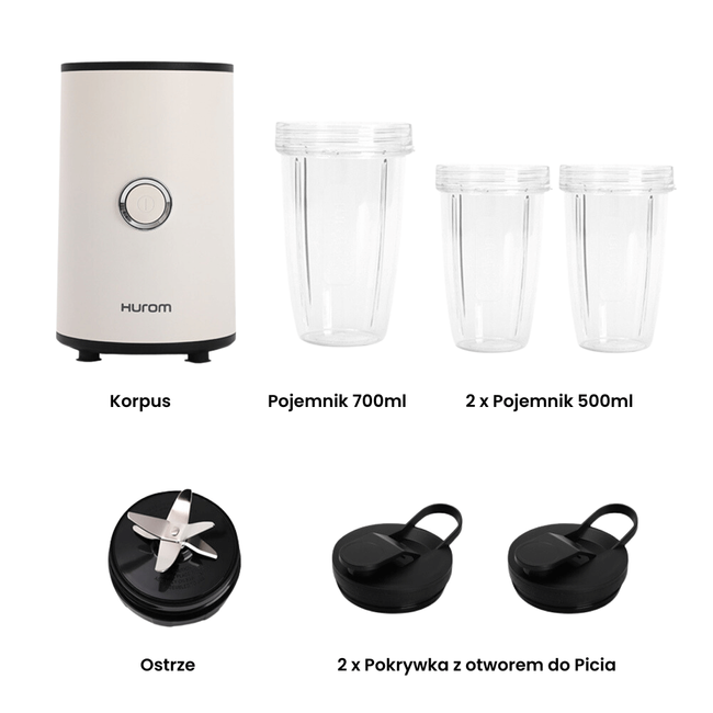 Hurom Power Blender Personalny - Tytanowy Szary