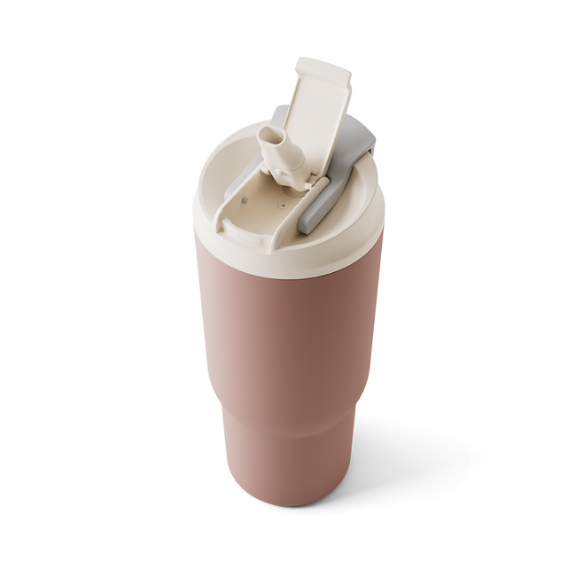 Monbento Travel Mug kubek termiczny 0,6 l ze słomką, Pink Moka