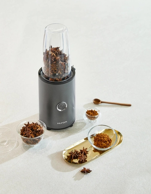 Hurom Personal Power Blender – osobisty blender kubkowy | 900 W, 20 000 obr./min, 3 butelki BPA-free, Tytanowy Szary