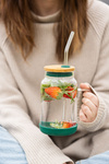 Słoik ze słomką Fuori 600 ml zielony - Vialli Design